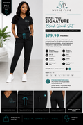 Nurse Plug Signature Black Scrub Set
